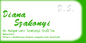 diana szakonyi business card